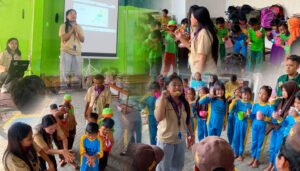 Dokumentasi mahasiswa Fakultas Ilmu Pendidikan UNITRI Malang saat menggelar sosialisasi tentang cara mencuci tangan dan menyikat gigi yang baik dan benar kepada siswa kelas I hingga IV SD Negeri 3 Jedong