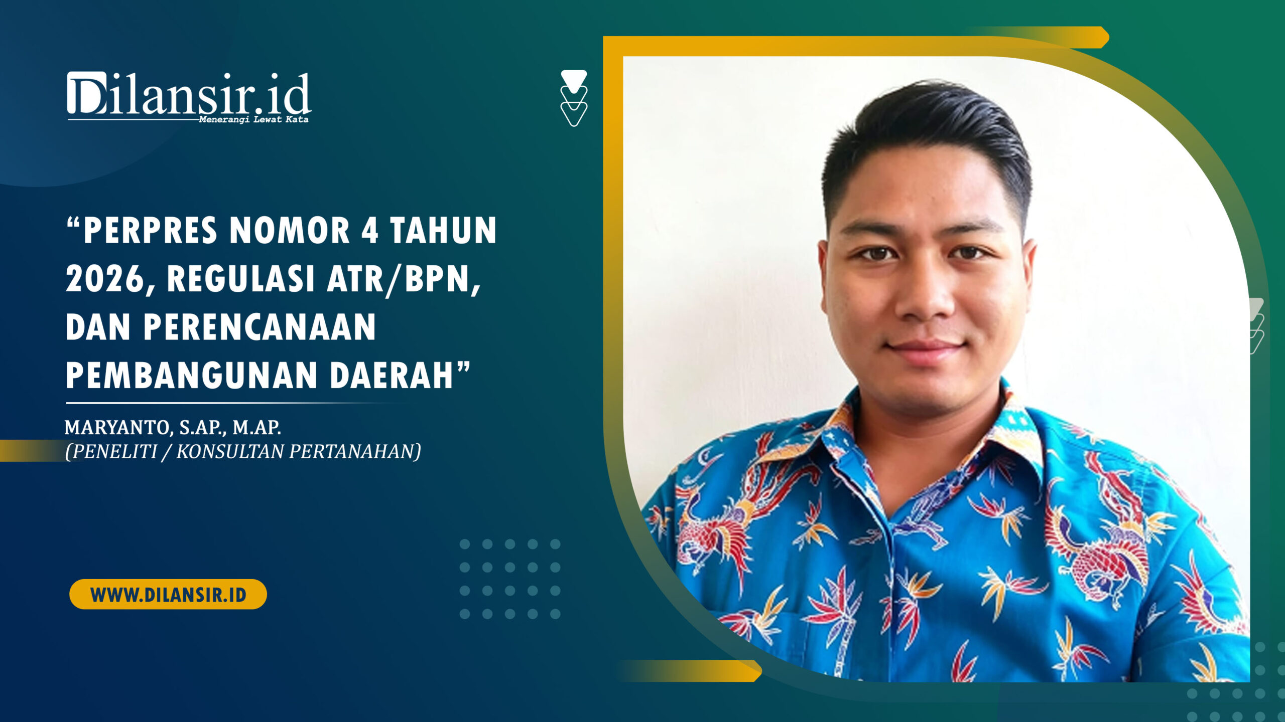 MARYANTO, S.AP., M.AP. (Peneliti / Konsultan Pertanahan)
